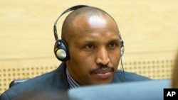 FILE - Bosco Ntaganda awaits the start of a hearing at the International Criminal Court (ICC) in The Hague, Netherlands.