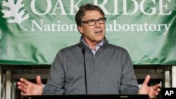 U.S. Energy Secretary Rick Perry speaks at Oak Ridge National Laboratory's Manufacturing Demonstration Facility in Knoxville, Tenn., May 22, 2017.