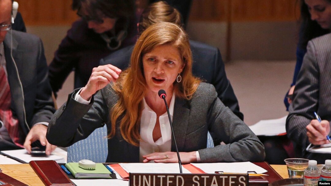 Đại sứ Mỹ tại LHQ Samantha Power nói sự can thiệp của Nga là 'hành vi xâm lăng' chứ không phải là một sứ mạng nhân đạo