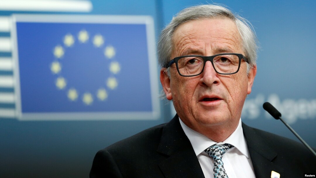 European Commission President Jean-Claude Juncker addresses a news conference during a European Union leaders informal summit in Brussels, Belgium, Feb. 23, 2018.