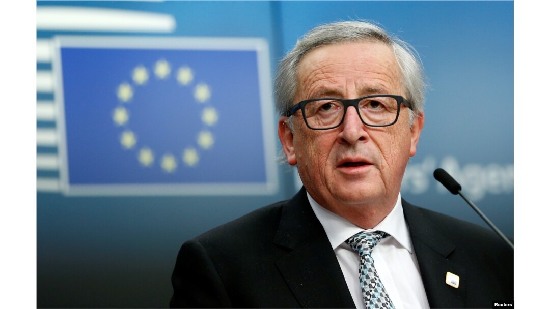 European Commission President Jean-Claude Juncker addresses a news conference during a European Union leaders informal summit in Brussels, Belgium, Feb. 23, 2018.