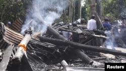 A Buddhist temple burnt by Muslims is seen in Cox's Bazar, Bangladesh, September 30, 2012.