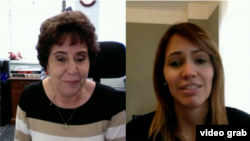 La venezolana Vanessa Ledezma en entrevista con Gioconda Tapia Reynolds. Photo: video grab.
