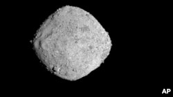 Image provide by NASA shows the asteroid Bennu from November 16, 2018. (NASA/Goddard/University of Arizona via AP)