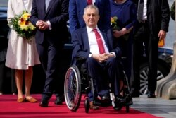 The President of the Czech Republic, Milos Zeman, participates in an official ceremony at Prague Castle, August 26, 2021.