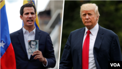 Lãnh đạo đối lập ở Venezuela, Juan Guaido (trái); Tổng thống Mỹ Donald Trump (phải)