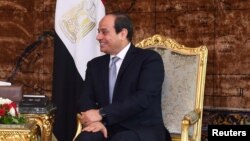 Le président égyptien Abdel Fattah al-Sissi, au palais présidentiel d'Ittihadiya, au Caire, en Égypte, le 10 juin 2018.