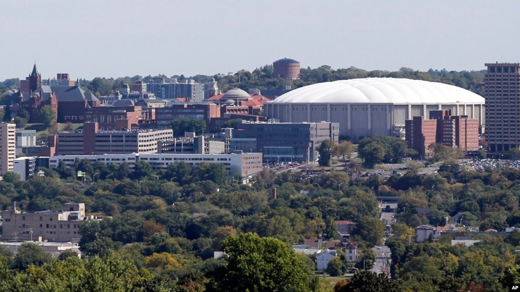 This Sept. 21, 2015, file photo, shows The Carrier Dome at Syracuse University in Syracuse, N.Y. (AP Photo/Mike Groll, File)