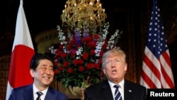 도널드 트럼프 미국 대통령과 아베 신조 일본 총리.