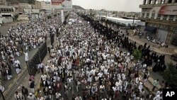 也門日前有大型反政府示威集會。