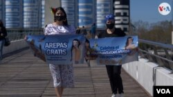 El Día de la Arepa también sirve para recolectar bienes de primera necesidad para enviar como ayuda humanitaria a quienes lo necesiten. Este año, la ciudad anfitriona fue Buenos Aires. Septiembre 11, 2021. Foto: Nicolás González - VOA.