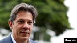 Fernando Haddad, le nouveau candidat du parti des Travailleurs, ici à Curitiba au Brésil, le 03 septembre 2018.