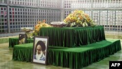 FILE - This file photo taken on February 05, 2009 shows the shrine of the late Ayatollah Ruhollah Khomeini at Khomeini's mausoleum in Tehran.
