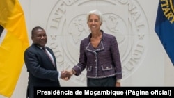 Filipe Nyusi, Presidente de Moçambique, e Christine Lagarde, directora-geral do FMI, Washington, 