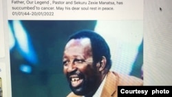 Zimbabweans musician legend, Zex Manatsa, died in Harare today. (01/20/20) - Courtesy Photo/Manatsa Facebook Page
