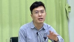 香港民主派前立法會議員區諾軒表示，警方1-06大搜捕以涉嫌顛覆國家政權罪拘捕他感到荒謬 。 (攝影：美國之音湯慧芸）