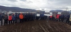 Protest of refugees and migrants on location Lipa near Bihac.