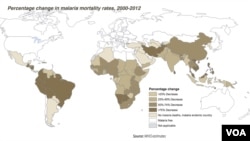 Malaria mortality rates, 2000 - 2012