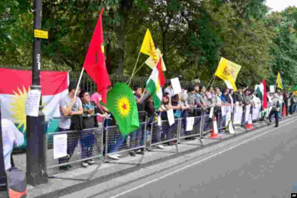 Kurdish demonstration in London against Iranian government, Friday July 22, 2011