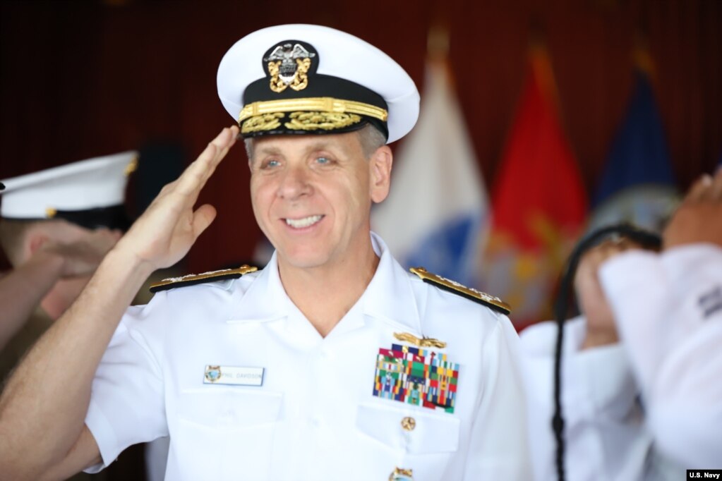 时任美军印太司令部司令的菲利普·戴维森上将(Philip Davidson)（美国海军2019年4月11日）(photo:VOA)
