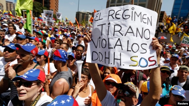 Protesta contra el gobierno de Nicolás Maduro.