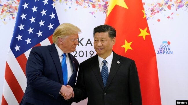美国总统特朗普和中国国家主席习近平2019年6月29日在日本大阪G20峰会间隙举行会谈 