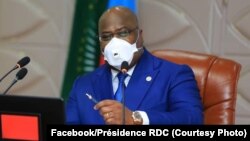 Président Félix Tshisekedi na cité ya Union africaine, Kinshasa, 8 juin 2020. (Facebook/Présidence RDC)