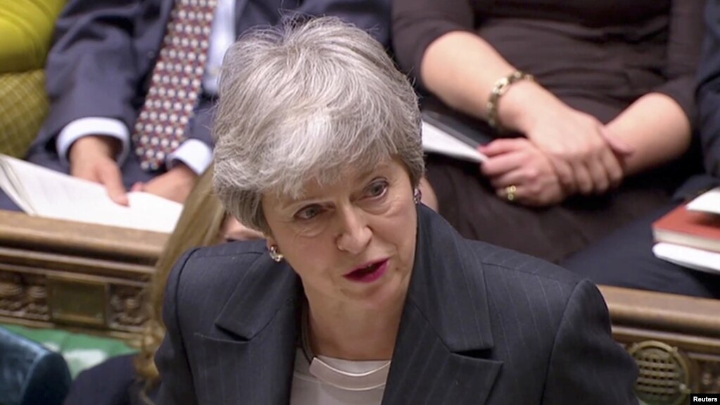 Thủ tướng Anh Theresa May phát biểu tại Quốc hội ở London, ngày 20/3/2019.