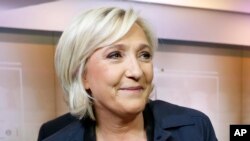 Marine Le Pen avant un débat télévisé le 20 mars 2017.