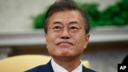 지난 22일 백악관을 방문한 문재인 한국 대통령. 