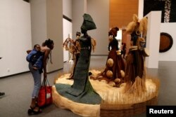 Visitors are pictured at the newly inaugurated Museum of Black Civilizations in Dakar, Senegal, Dec. 6, 2018.