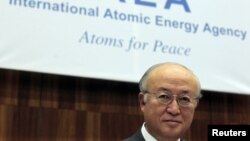 29일 오스트리아 빈에서 열린 IAEA 이사회에 참석한 아마노 사무총장.