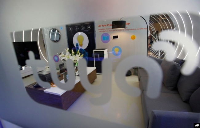 A smart home mockup is on display at the Tuya booth at CES International, Jan. 9, 2019, in Las Vegas.