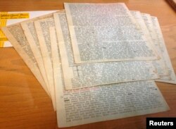 An 18-page letter written by Beat-era icon Neal Cassady, which transformed Jack Kerouac's writing style, is shown in San Francisco, California, Dec. 1, 2014.