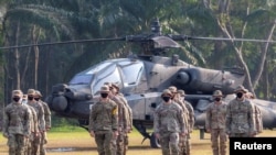 Подразделения военнослужащих США принимают участие в совместных военных учениях Garuda shield в Индонезии, август 2021 г. 
