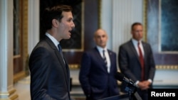 White House senior adviser Jared Kushner welcomes technology company leaders to a summit of the American Technology Council at the Eisenhower Executive Office Building in Washington, U.S. June 19, 2017.