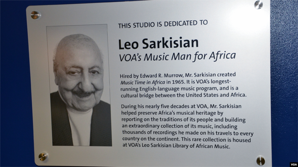 The plaque that now hangs aside VOA's studio 23, one of the main English-to-Africa radio studios.