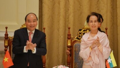 Cố vấn Nhà nước Myanmar Aung San Suu Kyi tiếp Thủ tướng Việt Nam Nguyễn Xuân Phúc, 17/12/2019.