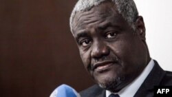 Le président de la Commission de l'Union Africaine, Moussa Faki, à Bangui, le 18 septembre 2018.