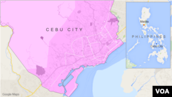 菲律宾中部城市宿雾的地理位置和地图