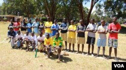 A team photo of the Alliance High School Batmen. Manager Patrick Esendi says finding qualified coaches is the biggest challenge for baseball in Kenya. (L. Ruvaga/VOA)