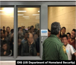 Figure 4. Standing room only for adult males observed by OIG on June 10, 2019, at Border Patrol’s McAllen, TX, Station.