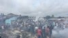 Le grand marché de Bouaké incendié