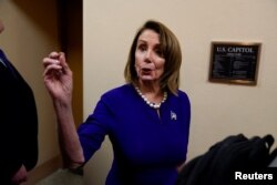 Speaker of the House Nancy Pelosi (D-CA) walks from a Democratic Caucus meeting after Special Counsel Robert Mueller found no evidence of collusion between U.S. President Donald Trump’s campaign and Russia in the 2016 election on Capitol Hill in Washington, March 25, 2019.