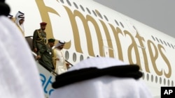 Salah satu pesawat milik maskapai "Emirates" di Dubai (Foto: dok).