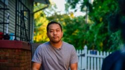Thai-American voter, Nama Chandee talks with VOA Thai at his house in Lorton, VA. Oct 10, 2020.