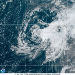 Rose is barely a tropical storm, Sept. 21, 2021.