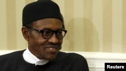 FILE - Nigerian President Muhammadu Buhari in the Oval Office of the White House in Washington, July 20, 2015. 