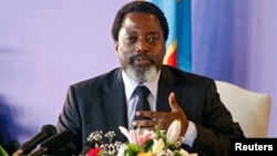 Democratic Republic of Congo's President Joseph Kabila holds a news conference at the State House in Kinshasa, Democratic Republic of Congo Jan. 26, 2018. 