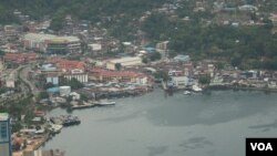 Foto udara kota Jayapura, Papua (VOA/Alam Burhanan).